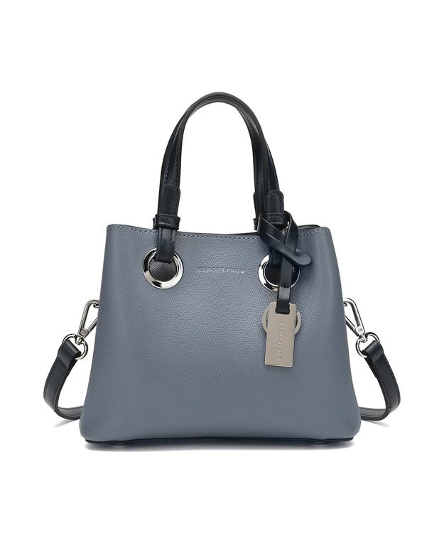 style code 【MERCURYDUO/マーキュリーデュオ】メタルアイレット　ミニショルダーバッグ、ハンドバッグ ブルーグレー