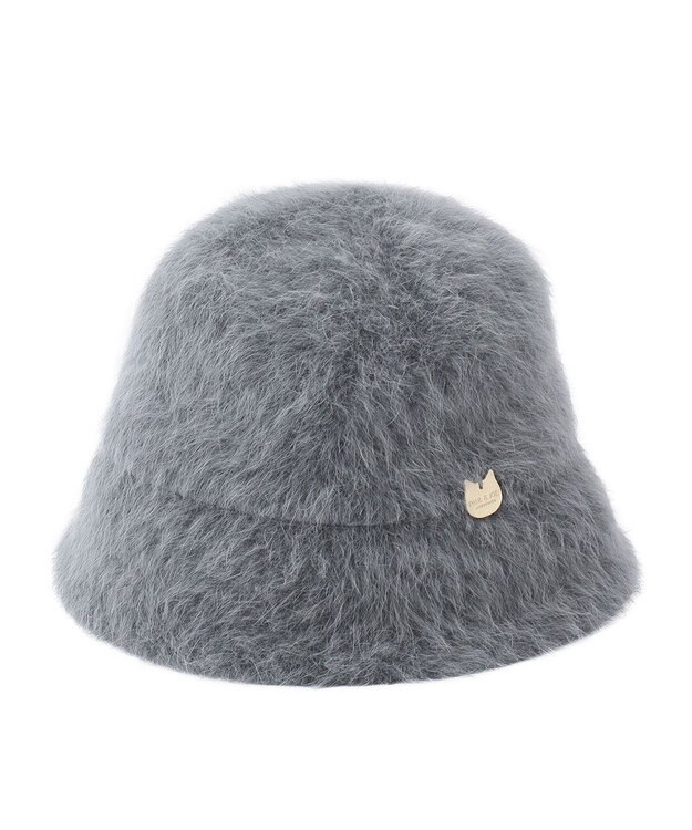 MOONBAT PAUL & JOE ACCESSOIRES 【サイズ調整可】ネコプレート付シャギークロッシェ ダークグレー