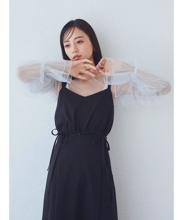 earth music&ecology マルチウェイビスチェリボンキャミワンピース Black