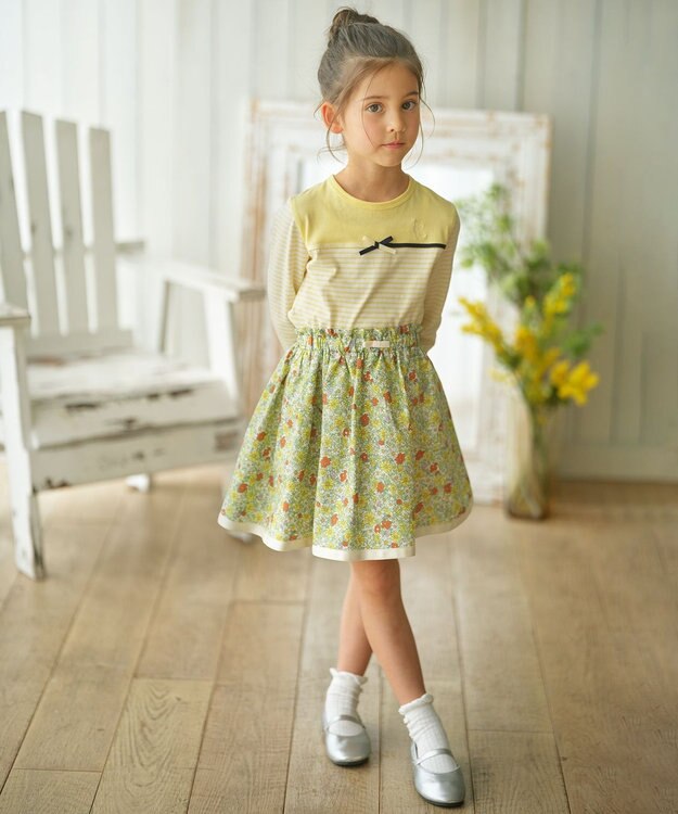 組曲 KIDS 【150-160cm】トリコボーダー Tシャツ イエロー系1