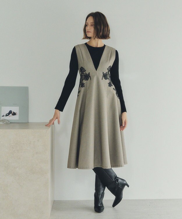 YECCA VECCA フラワーレースジャンスカ Check