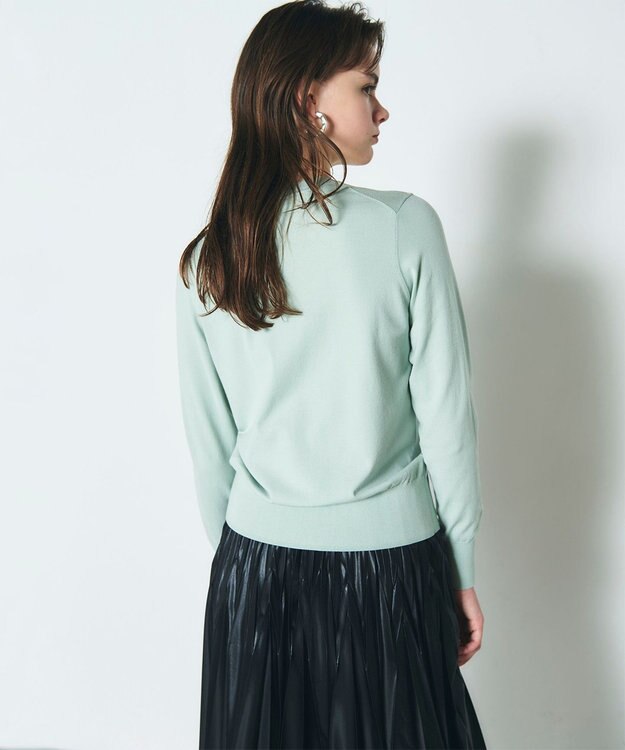 GRACE CONTINENTAL クルーニットカーディガン ライトグリーン