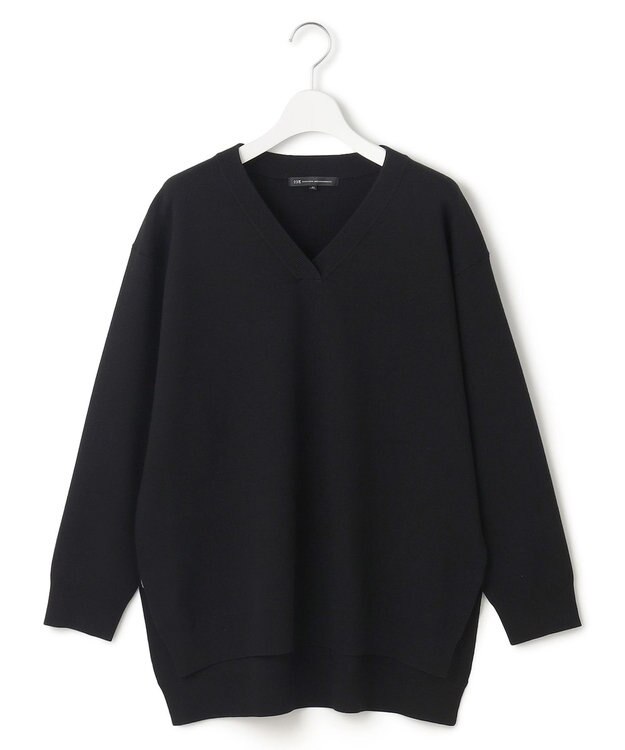 23区 L 【Lサイズ限定】ヴィスコースストレッチ Ｖネック ニット ブラック系