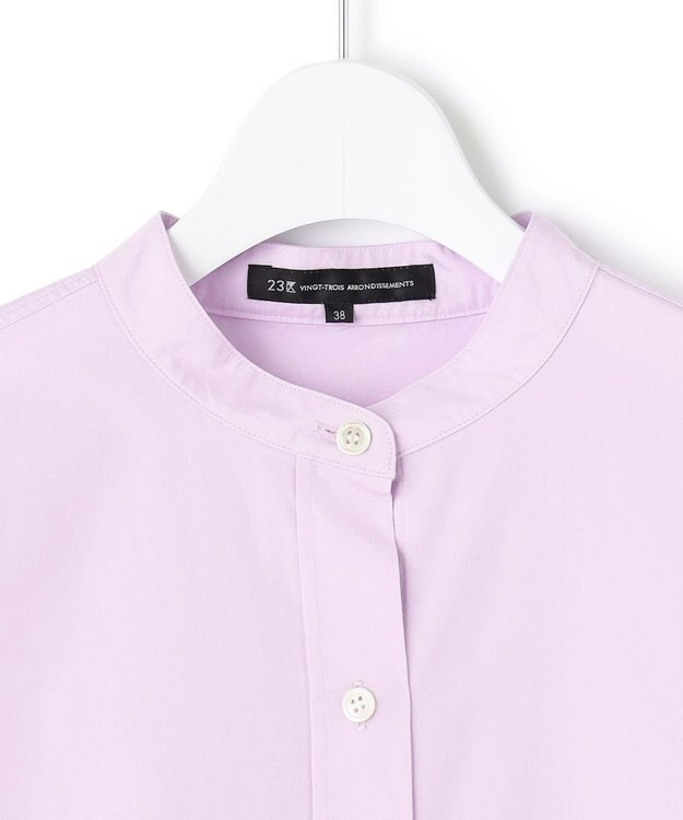 23区 【CLASSY.1月号掲載】CANCLINI バンドカラー シャツ ラベンダー