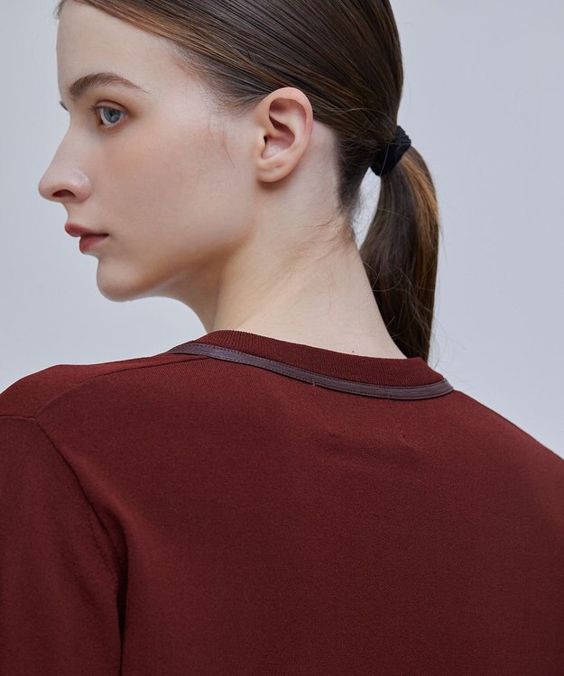 BEIGE， NADIA / ジップアップカーディガン Burgundy