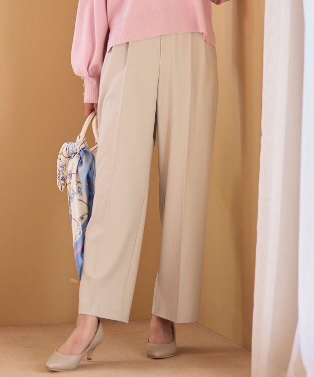 ANY SIS 【洗える】褒めらレディ ワイドパンツ ライトベージュ