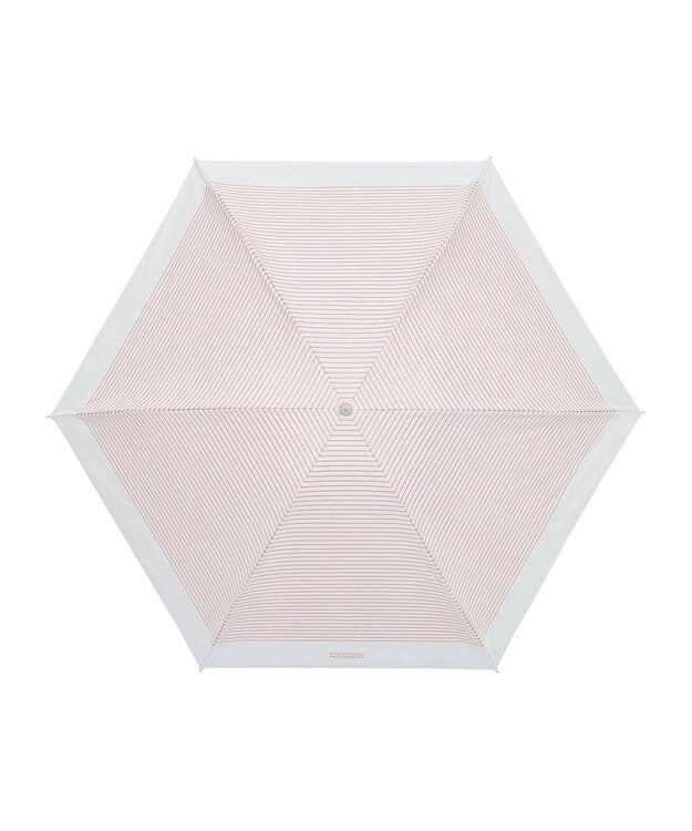 MOONBAT 【フワクール生地使用/軽量】MACKINTOSH PHILOSOPHY 遮光 晴雨兼用 折りたたみ日傘 ボーダー ピーチ
