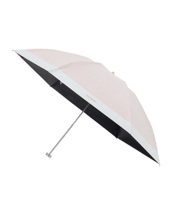 MOONBAT 【フワクール生地使用/軽量】MACKINTOSH PHILOSOPHY 遮光 晴雨兼用 折りたたみ日傘 ボーダー ピーチ