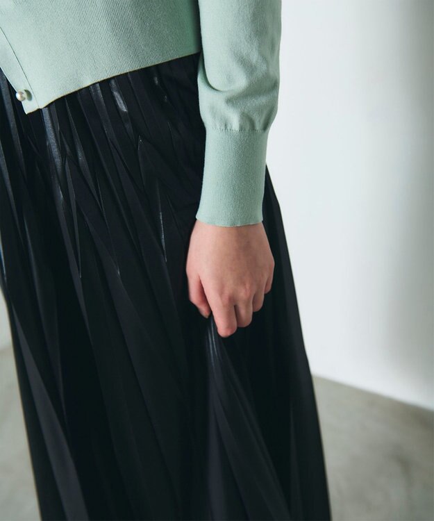 GRACE CONTINENTAL クルーニットカーディガン ライトグリーン