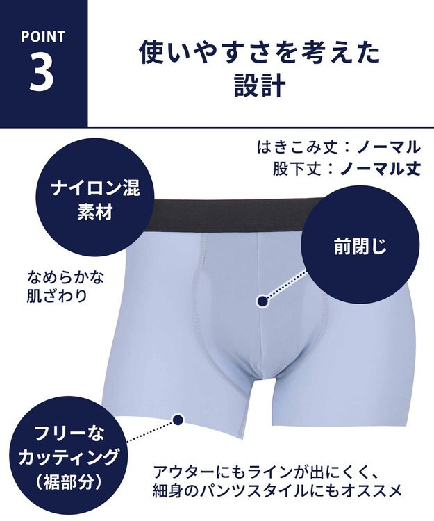 WACOAL MEN WACOAL MEN ボクサーパンツ 【気持ちいいパンツ】 動いてもズレにくい フロントの安定性・快適性 前閉じ 下着 メンズ WT3428 /ワコールメン コン