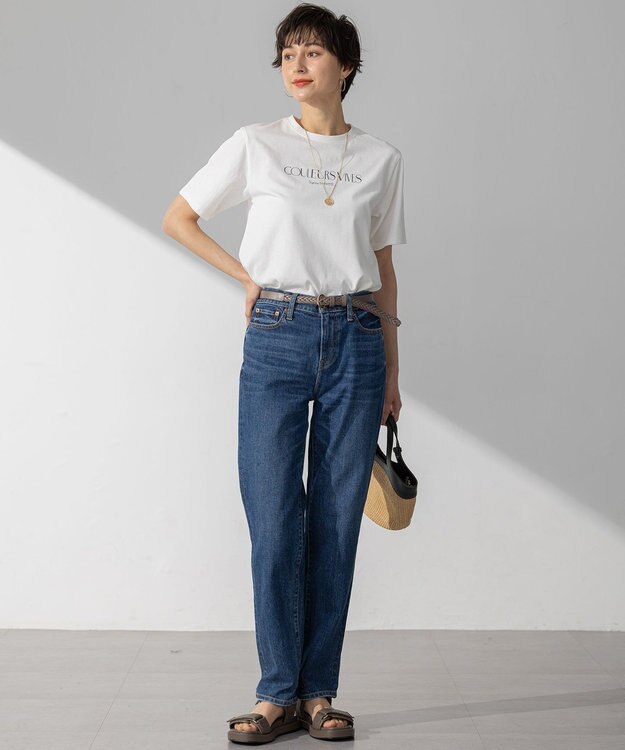 23区 【洗える】ボタニカル カラー Tシャツ ホワイト系