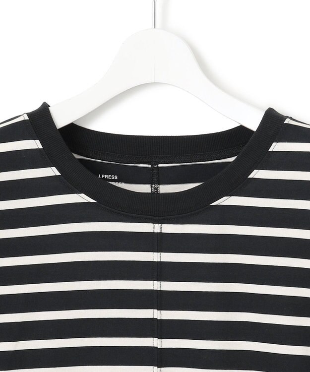 J.PRESS YORK STREET 【WOMEN】ボーダードルマン Tシャツ ブラック系1