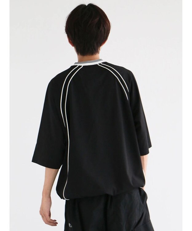 CRAFT STANDARD BOUTIQUE 接触冷感/UVカット/イージーケア/ストレッチ/ゲームシャツ-B Black