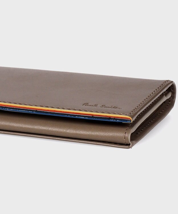 Paul Smith ストライプカラードエッジ 名刺入れ グレイッシュベージュ