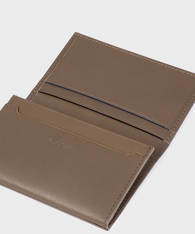 Paul Smith ストライプカラードエッジ 名刺入れ グレイッシュベージュ
