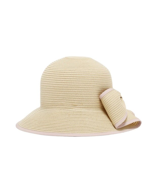 Maison de FLEUR 【手洗い可能】リボンスリットパイピングハット Pink