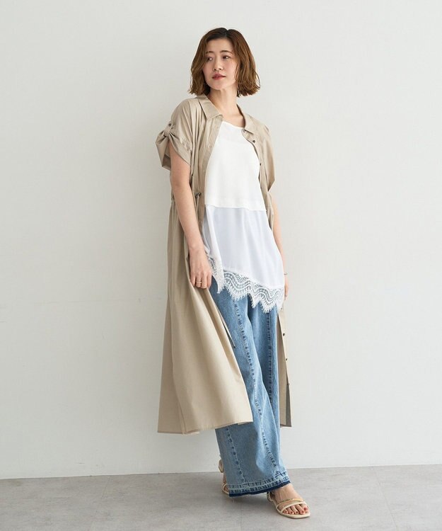 YECCA VECCA 2wayアシメデザインノースリーブブラウス Off White