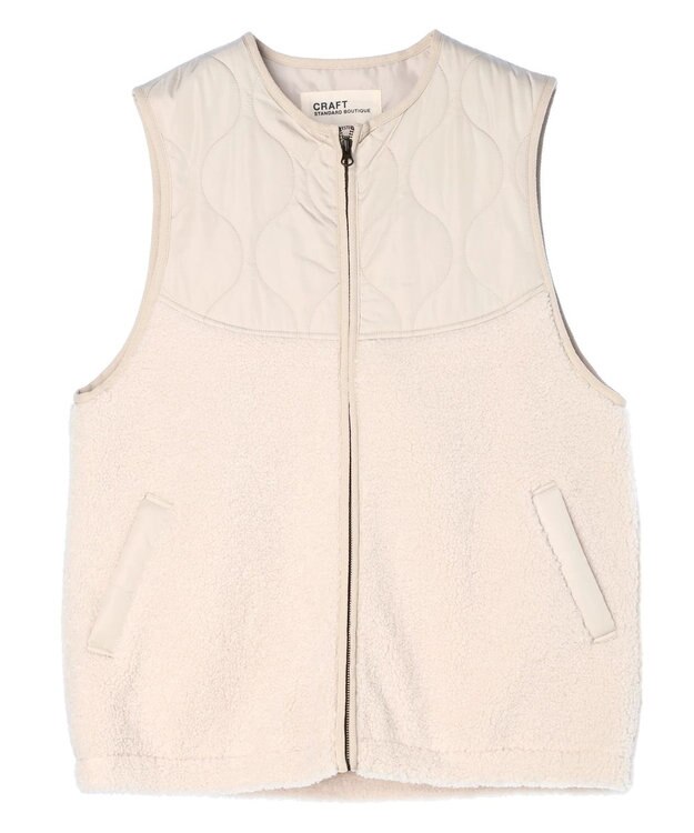 CRAFT STANDARD BOUTIQUE キルティングボア切替ベスト Ivory