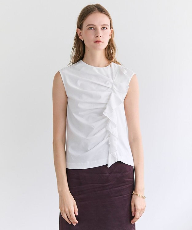 BEIGE， AFGHA / コットンドレープ スムーストップス White