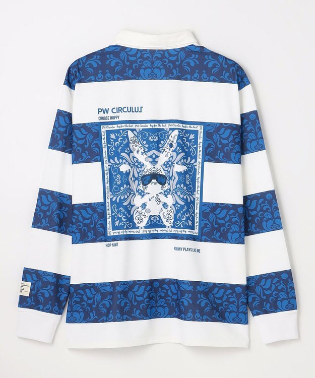 PW CIRCULUS 【吸水速乾 / UVカット / ストレッチ】【MEN】ラガーシャツ ゴルフ ネイビー系1