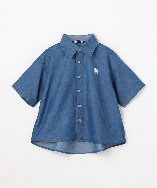J.PRESS KIDS 【100-130cm】バックブル ダンガリー 半袖シャツ ネイビー