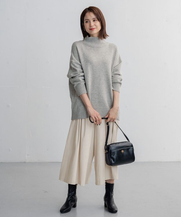 ANY ラムウールバックテイルニット グレー