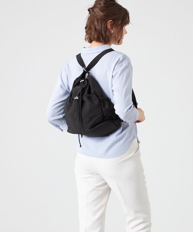 LA BAGAGERIE 【MONICA】クリンクルナイロン　ドロスト2WAYバッグ ブラック