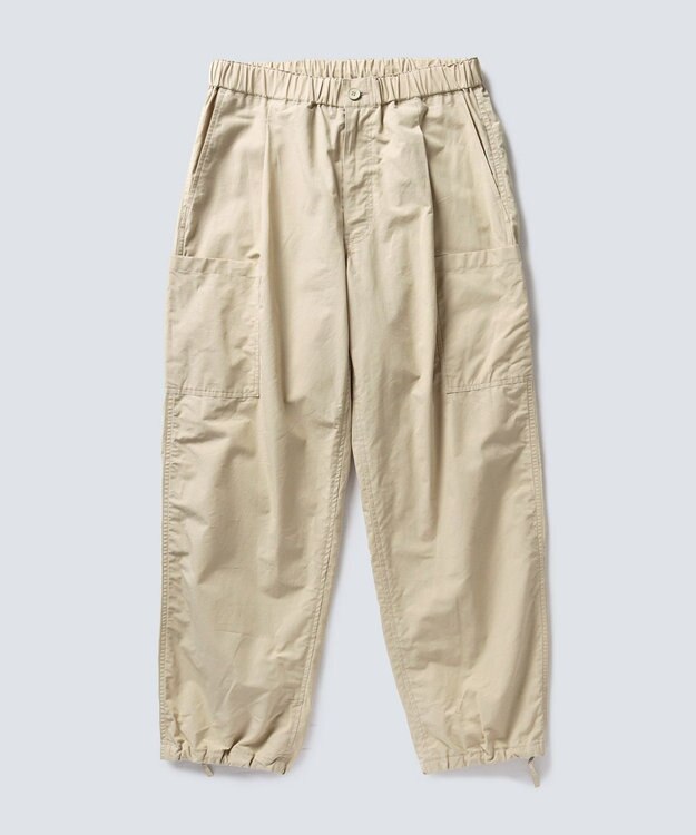 WHITE MAILS 【ユニセックス/軽量】COTTON PAPER  POPLIN DRAWSTRING ミリタリーパンツ ベージュ