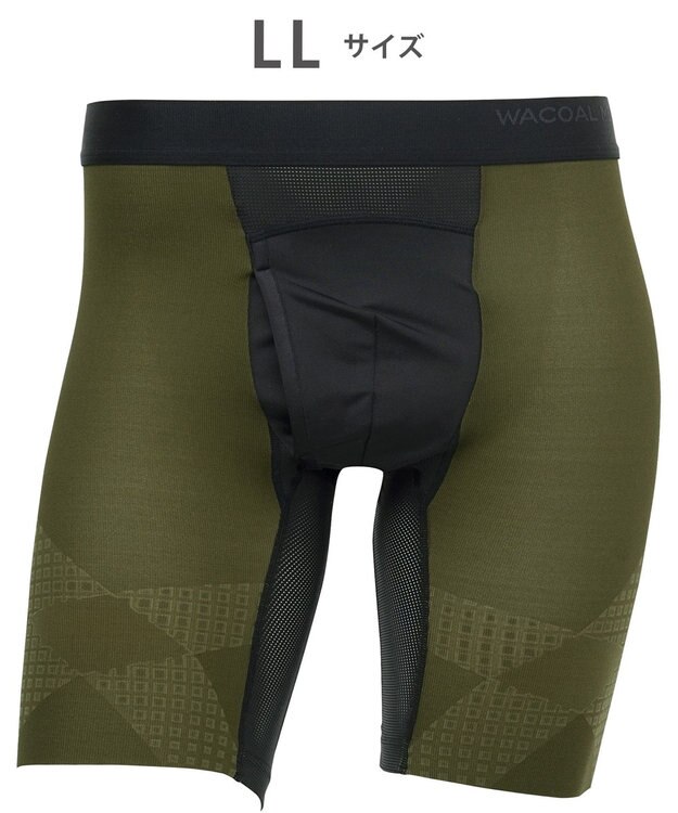 WACOAL MEN 【クロスウォーカー】 はいて歩いて、カロリー消費アップ ムレ軽減設計 ロング丈 前開き WX5014 /ワコールメン オリーブ