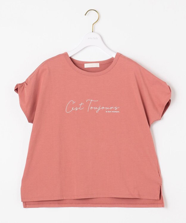 ANY SIS 【美人百花6月号掲載】フレンチスリーブロゴ Tシャツ オレンジ
