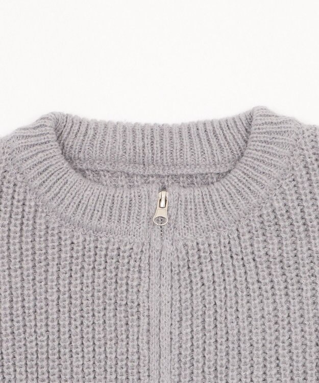 WEGO ダブルZIPニットカーデ グレー