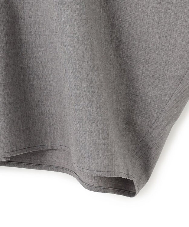 ICB 【洗える】T/Wブロード ボウタイブラウス ライトグレー系