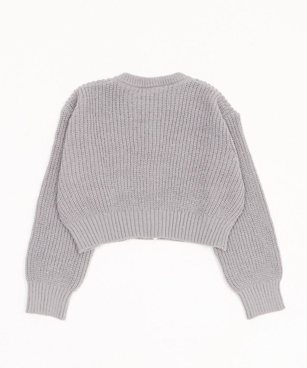 WEGO ダブルZIPニットカーデ グレー