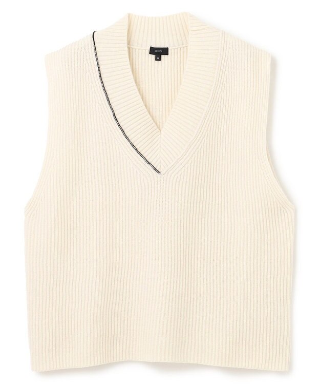 JOSEPH ポプリンシャツ×ニットベスト Ivory