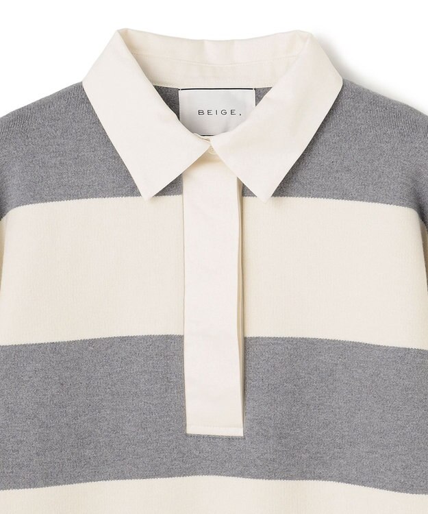 BEIGE， 【洗える】TAFT / コットンカシミヤラガーニット Bone × L.Gray