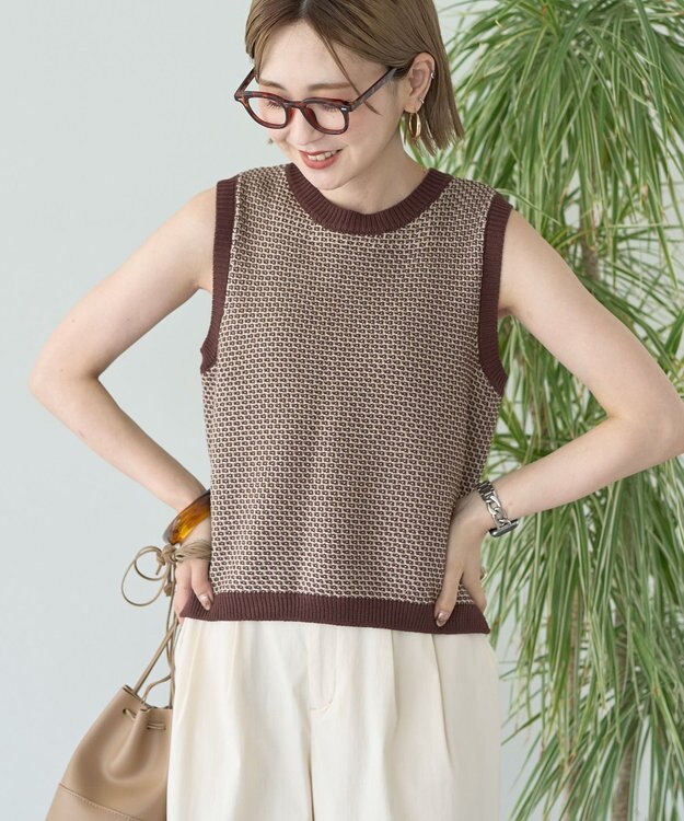 AMERICAN HOLIC ジャガードニットベスト Brown
