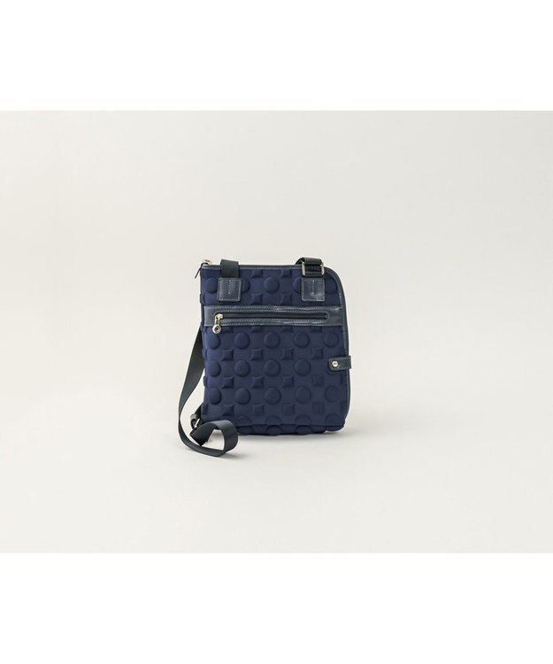 MIYABIYA 【撥水加工】La quoh with kirakaracho 南蛮七宝エンボスボンディング B5ショルダー 瑠璃紺(ネイビー)