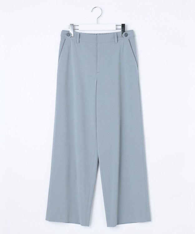 J.PRESS LADIES 【洗える】CARREMAN 2WAY ストレート ワイド パンツ スモーキーサックス系