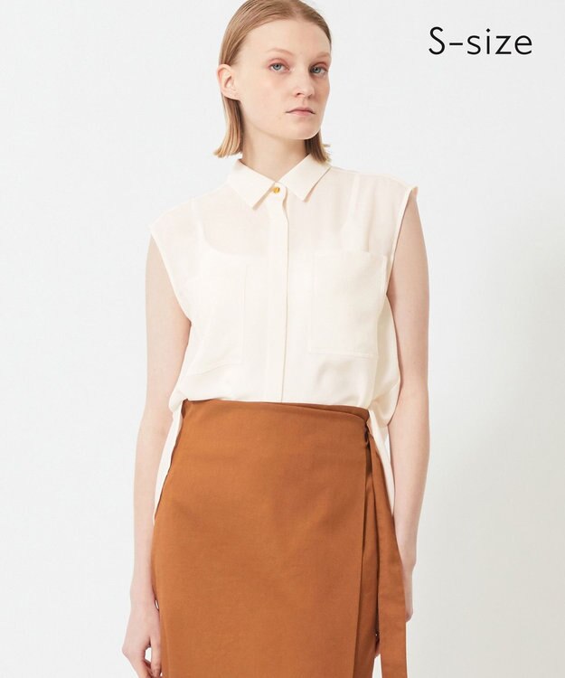 BEIGE， 【S-size】HYACINTH / ショートカラーシャツ Ecru