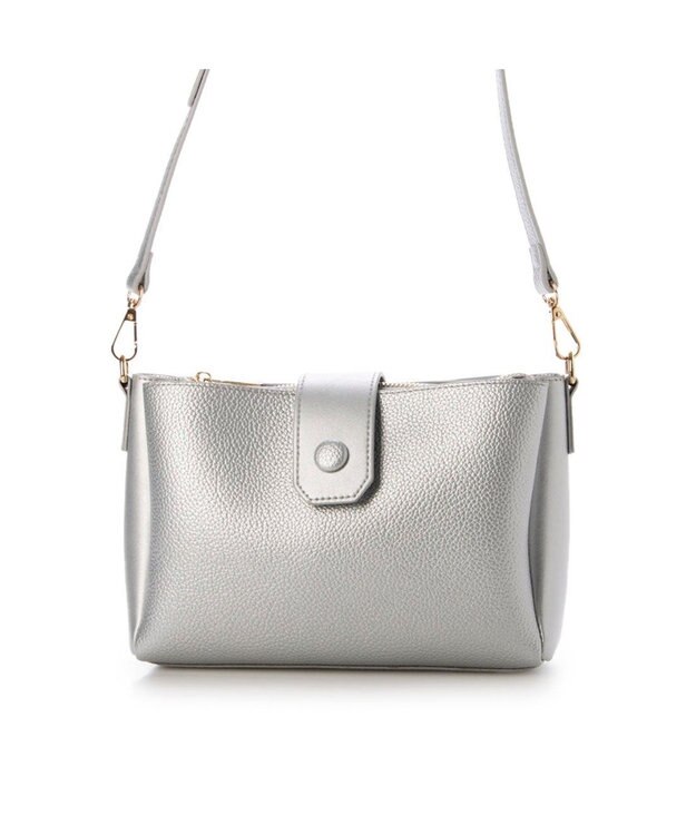 UNBILLION カシュカシュ cachecache / 横型3つ口ショルダーバッグ シルバー