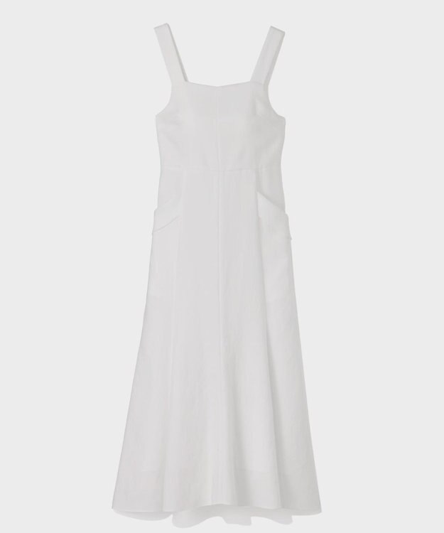 GRACE CONTINENTAL リネンタッチロングドレス ホワイト