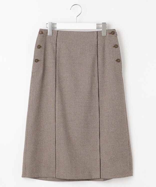 J.PRESS LADIES L 【洗える】Mixツイードチェック スカート ブラウン系3