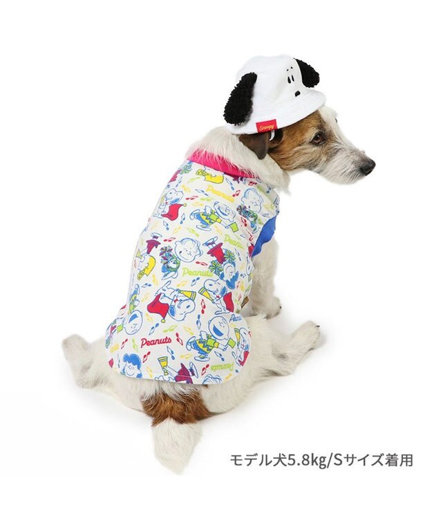 PET PARADISE スヌーピー バケットハット付き Tシャツ 小型犬 マルチカラー