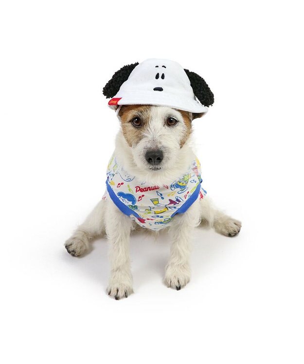 PET PARADISE スヌーピー バケットハット付き Tシャツ 小型犬 マルチカラー
