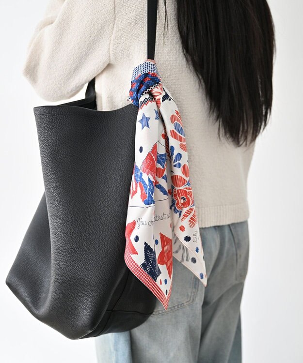 Marca 【the PORT by marca】EMBROIDERY 小判 シルクツイル スカーフ RED