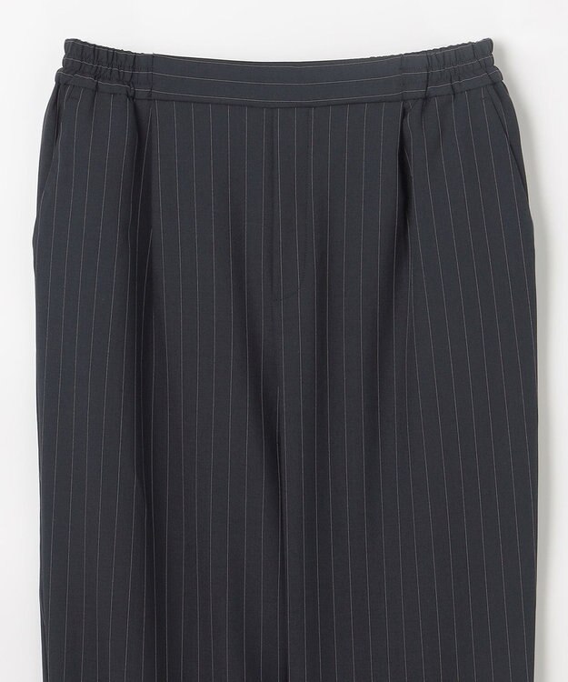 ANY 【6サイズ展開/ウエストゴム】イージーテーパードパンツ ネイビーストライプ