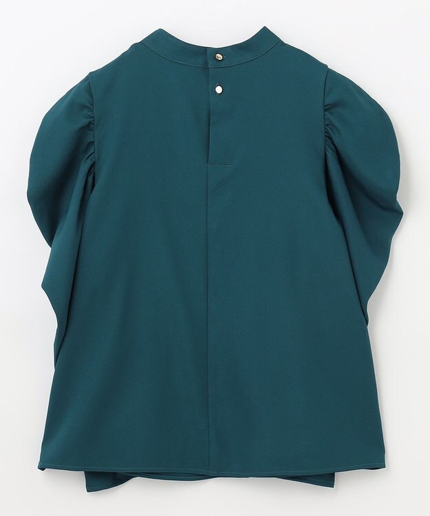 ANY タックボリュームブラウス ピーコックグリーン