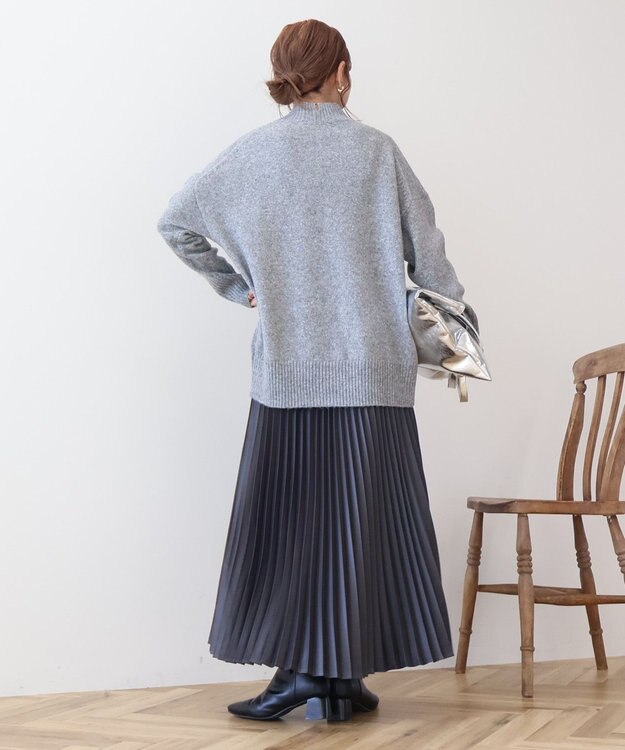 AMERICAN HOLIC モックネックコクーンニットプルオーバー Gray Mixture