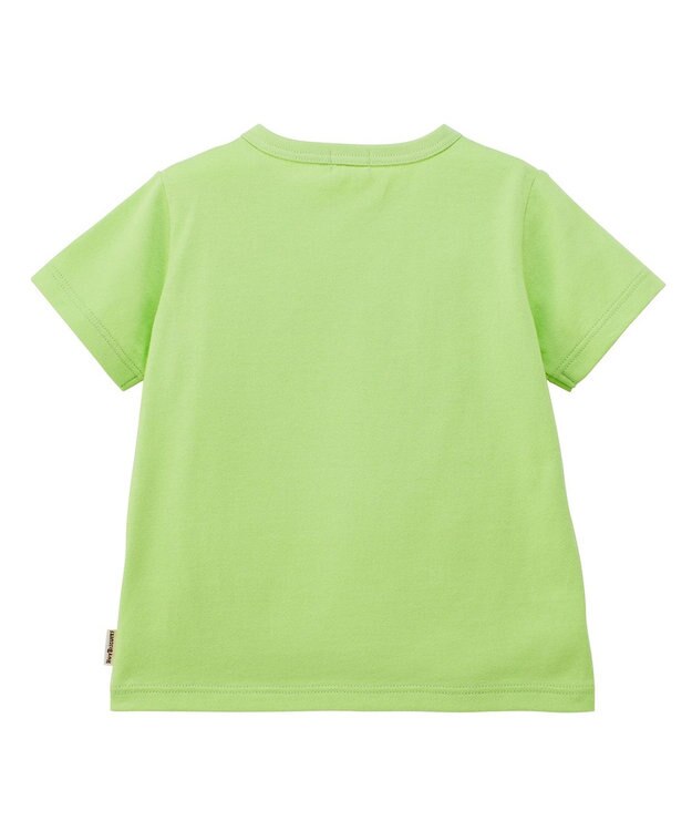 MIKI HOUSE HOT BISCUITS 【80-120cm】カラフルビーンズ フェイスプリント 半袖Tシャツ ライトグリーン