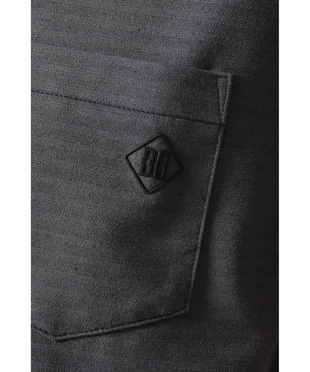 DAKS DAKS GOLF ボーダー冷感リネンミックス 半袖ポロシャツ ブラック